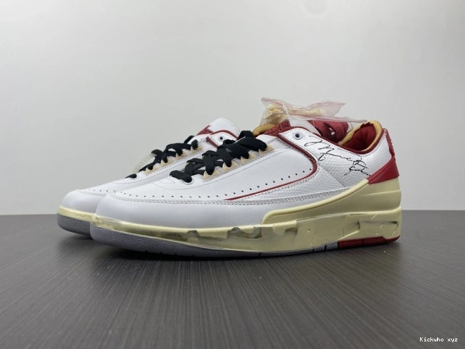 DJ4375-106 White SP Jordan Off-White Red Low Retro 2 0809